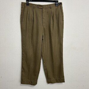 Guy Laroche Vintage Men's Pleated Pin Check Dress Trousers Pants Size 36 Luxury